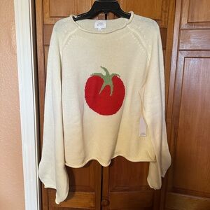 Anthro tomatoes sweater LARGE NWT